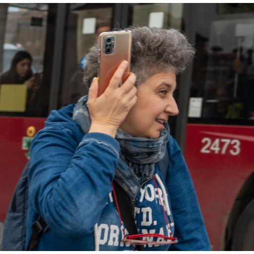 woman mobile call